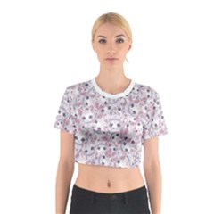 Sweet Kawaii Kitty Pattern (ai) Bk Cotton Crop Top from ArtsNow.com