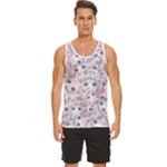 Sweet Kawaii Kitty Pattern (ai) Bk Men s Wide Collar Tank Top