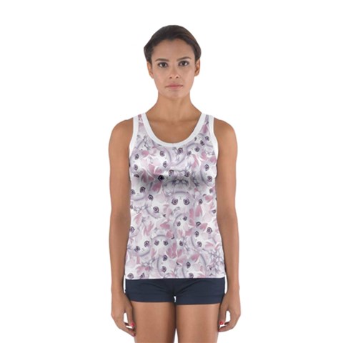 Sweet Kawaii Kitty Pattern (ai) Bk Sport Tank Top  from ArtsNow.com