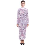 Sweet Kawaii Kitty Pattern (ai) Bk Turtleneck Maxi Dress