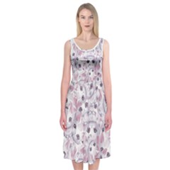 Sweet Kawaii Kitty Pattern (ai) Bk Midi Sleeveless Dress from ArtsNow.com