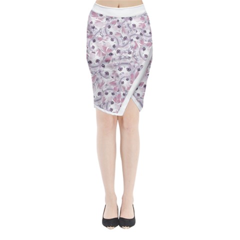 Sweet Kawaii Kitty Pattern (ai) Bk Midi Wrap Pencil Skirt from ArtsNow.com