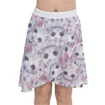 Sweet Kawaii Kitty Pattern (ai) Bk Chiffon Wrap Front Skirt