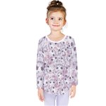 Sweet Kawaii Kitty Pattern (ai) Bk Kids  Long Sleeve T-Shirt