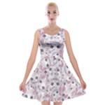 Sweet Kawaii Kitty Pattern (ai) Bk Velvet Skater Dress