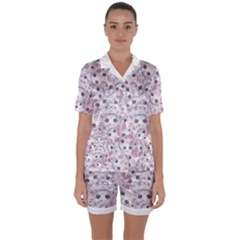 Satin Short Sleeve Pajamas Set 