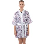 Sweet Kawaii Kitty Pattern (ai) Bk Half Sleeve Satin Kimono 