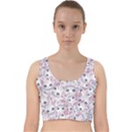 Sweet Kawaii Kitty Pattern (ai) Bk Velvet Racer Back Crop Top