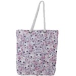 Sweet Kawaii Kitty Pattern (ai) Bk Full Print Rope Handle Tote (Large)