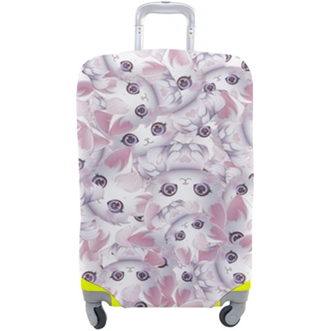 Sweet Kawaii Kitty Pattern (ai) Bk Luggage Cover (Large) from ArtsNow.com