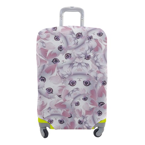 Sweet Kawaii Kitty Pattern (ai) Bk Luggage Cover (Small) from ArtsNow.com