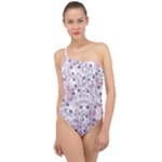 Sweet Kawaii Kitty Pattern (ai) Bk Classic One Shoulder Swimsuit