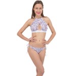 Sweet Kawaii Kitty Pattern (ai) Bk Cross Front Halter Bikini Set