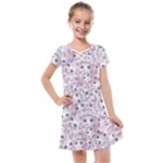 Sweet Kawaii Kitty Pattern (ai) Bk Kids  Cross Web Dress