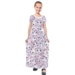 Sweet Kawaii Kitty Pattern (ai) Bk Kids  Short Sleeve Maxi Dress