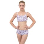 Sweet Kawaii Kitty Pattern (ai) Bk Layered Top Bikini Set