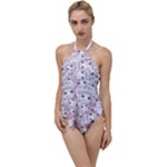 Sweet Kawaii Kitty Pattern (ai) Bk Go with the Flow One Piece Swimsuit