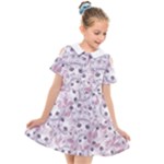 Sweet Kawaii Kitty Pattern (ai) Bk Kids  Short Sleeve Shirt Dress