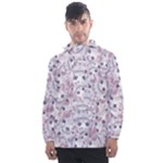 Sweet Kawaii Kitty Pattern (ai) Bk Men s Front Pocket Pullover Windbreaker