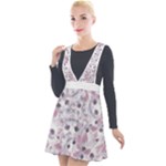 Sweet Kawaii Kitty Pattern (ai) Bk Plunge Pinafore Velour Dress