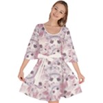 Sweet Kawaii Kitty Pattern (ai) Bk Velour Kimono Dress