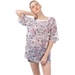 Sweet Kawaii Kitty Pattern (ai) Bk Oversized Chiffon Top