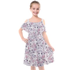 Kids  Cut Out Shoulders Chiffon Dress 