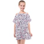 Sweet Kawaii Kitty Pattern (ai) Bk Kids  One Piece Chiffon Dress