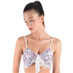 Sweet Kawaii Kitty Pattern (ai) Bk Woven Tie Front Bralet