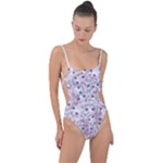 Sweet Kawaii Kitty Pattern (ai) Bk Tie Strap One Piece Swimsuit