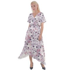 Cross Front Sharkbite Hem Maxi Dress 