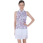 Sweet Kawaii Kitty Pattern (ai) Bk Women s Sleeveless Polo T-Shirt