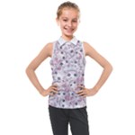 Sweet Kawaii Kitty Pattern (ai) Bk Kids  Sleeveless Polo T-Shirt