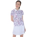 Sweet Kawaii Kitty Pattern (ai) Bk Women s Polo T-Shirt