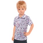 Sweet Kawaii Kitty Pattern (ai) Bk Kids  Polo T-Shirt