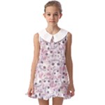 Sweet Kawaii Kitty Pattern (ai) Bk Kids  Pilgrim Collar Ruffle Hem Dress