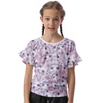 Sweet Kawaii Kitty Pattern (ai) Bk Kids  Cut Out Flutter Sleeves