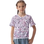 Sweet Kawaii Kitty Pattern (ai) Bk Kids  Cuff Sleeve Scrunch Bottom T-Shirt