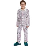 Sweet Kawaii Kitty Pattern (ai) Bk Kids  Long Sleeve Velvet Pajamas Set