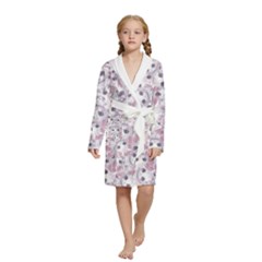 Sweet Kawaii Kitty Pattern (ai) Bk Kids  Long Sleeve Velvet Lounge Robe from ArtsNow.com