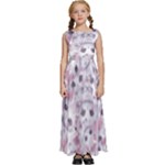 Sweet Kawaii Kitty Pattern (ai) Bk Kids  Satin Sleeveless Maxi Dress