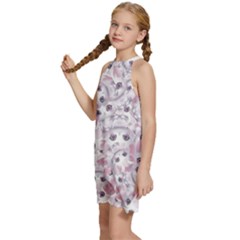 Kids  Halter Collar Waist Tie Chiffon Dress 