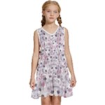 Sweet Kawaii Kitty Pattern (ai) Bk Kids  Sleeveless Tiered Mini Dress