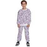 Sweet Kawaii Kitty Pattern (ai) Bk Kids  Sweatshirt set