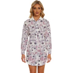 Womens Long Sleeve Shirt Dress 