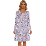 Sweet Kawaii Kitty Pattern (ai) Bk Long Sleeve Dress With Pocket