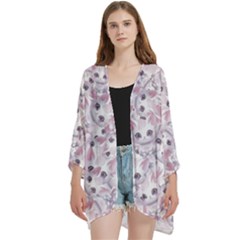 Open Front 3/4 Sleeve Batwing Chiffon Cardigan Kimono 