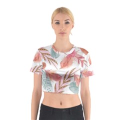 Feathers, Boho, Cute, Feather, Pastel Cotton Crop Top from ArtsNow.com