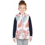 Feathers, Boho, Cute, Feather, Pastel Kids  Hooded Puffer Vest