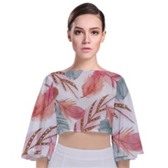 Tie Back Butterfly Sleeve Chiffon Top 